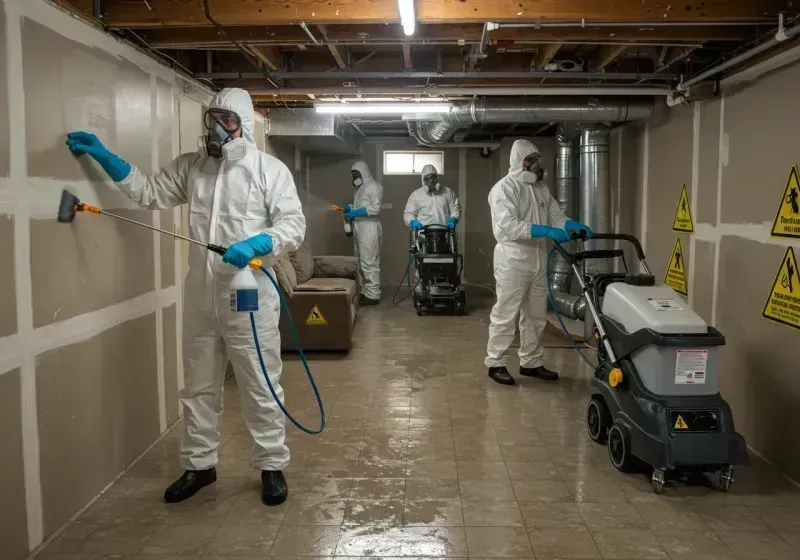 Basement Moisture Removal and Structural Drying process in Passaic County, NJ